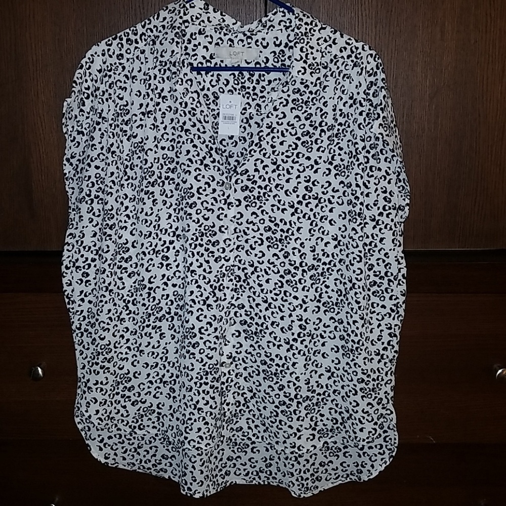 Loft animal print blouse in size L
